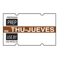 DayMark MoveMark™ 1 3/16" x 11/16" Removable Thursday Day of the Week "Prep / Use By" 1,000-Count Date Coder Label Roll for Speedy Mark® DM4.5 - 6/Case