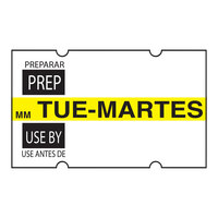 DayMark MoveMark™ 1 3/16" x 11/16" Removable Tuesday Day of the Week "Prep / Use By" 1,000-Count Date Coder Label Roll for Speedy Mark® DM4.5 - 6/Case