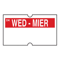 DayMark DuraMark 13/16" x 1/2" Permanent Wednesday Day of the Week 1,000-Count Date Coder Label Roll for Speedy Mark® Express 10, DM3, and DM3_S - 8/Case