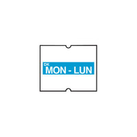 DayMark DuraMark 13/16" x 11/16" Permanent Monday Day of the Week 1,000-Count Date Coder Label Roll for Speedy Mark® Express 20 and DM4 - 8/Case