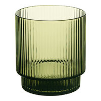 Acopa Lore 3 1/2" Green Glass Ribbed Tealight / Votive Holder - 12/Case