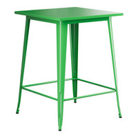 Lancaster Table & Seating Alloy 32" x 32" Jade Green Bar Height Outdoor Table