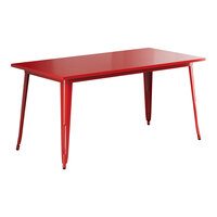 Lancaster Table & Seating Alloy Series 63" x 32" Ruby Red Standard Height Outdoor Table