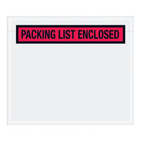 Lavex 6" x 7" 2 Mil Red Panel Face Printed Polyethylene Packing List Envelope - 1000/Case