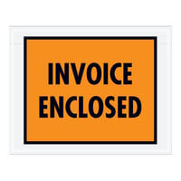 Lavex 5 1/2" x 7" 2 Mil Orange Full Face Printed Polyethylene Invoice Enclosed Envelope - 1000/Case