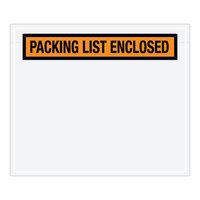 Lavex 5" x 6 1/2" 2 Mil Orange Panel Face Printed Polyethylene Packing List Envelope - 1000/Case