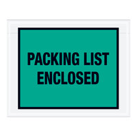 Lavex 5 1/2" x 7" 2 Mil Green Full Face Printed Polyethylene Packing List Envelope - 1000/Case