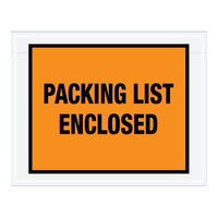 Lavex 5 1/2" x 7" 2 Mil Orange Full Face Printed Polyethylene Packing List Envelope - 1000/Case