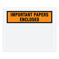 Lavex 10" x 12" 2 Mil Orange Panel Face Printed Polyethylene Important Papers Enclosed Envelope - 500/Case