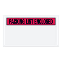 Lavex 5 1/2" x 10" 2 Mil Red Panel Face Printed Polyethylene Packing List Envelope - 1000/Case