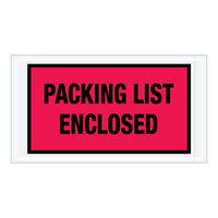 Lavex 5 1/2" x 10" 2 Mil Red Full Face Printed Polyethylene Packing List Envelope - 1000/Case