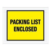 Lavex 5 1/2" x 7" 2 Mil Yellow Full Face Printed Polyethylene Packing List Envelope - 1000/Case