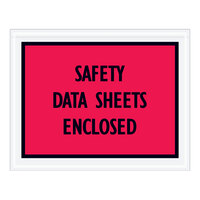 Lavex 5 1/2" x 7" 2 Mil Red Full Face Printed Polyethylene Safety Data Sheets Enclosed Envelope - 1000/Case