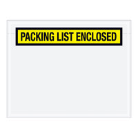 Lavex 5 1/2" x 7" 2 Mil Yellow Panel Face Printed Polyethylene Packing List Envelope - 1000/Case