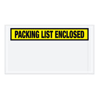 Lavex 5 1/2" x 10" 2 Mil Yellow Panel Face Printed Polyethylene Packing List Envelope - 1,000/Case