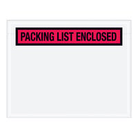 Lavex 5 1/2" x 7" 2 Mil Red Panel Face Printed Polyethylene Packing List Envelope - 1000/Case