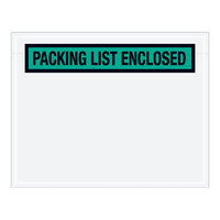 Lavex 5 1/2" x 7" 2 Mil Green Panel Face Printed Polyethylene Packing List Envelope - 1,000/Case