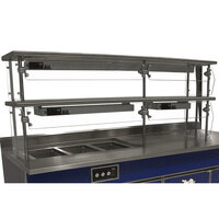 Advance Tabco Sleek Shield NDSG-12-36 Double Tier Self Service Food Shield with Stainless Steel Shelf - 12" x 36" x 26"