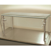 Advance Tabco Sleek Shield NSG-12-96 Single Tier Self Service Food Shield with Stainless Steel Shelf - 12" x 96" x 18"