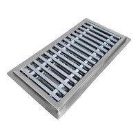 IMC/Teddy FT-1272-PFG FT 12" x 72" 14 Gauge Stainless Steel Floor Trough with Fiberglass Grating and 3" x 4" Outlet