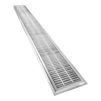 IMC/Teddy CFT-1830-SGAS CFT 18" x 30" 16 Gauge Stainless Steel Floor Trough with Anti-Slip Subway Grating and 3" x 4" Outlet