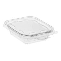 Inline Plastics Safe-T-Fresh 8 oz. Tamper-Resistant, Tamper-Evident Hangable Rectangular Hinged Container with Flat Lid - 240/Case