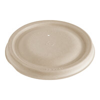 World Centric Compostable No PFAS Added Fiber Lid for 6 oz. Fiber Bowl and 8 oz. Paper Bowl - 1000/Case