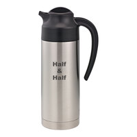 Service Ideas SteelVac® 33.8 oz. Stainless Steel Insulated "Half & Half" Creamer with Black Lid S2SN100HHET