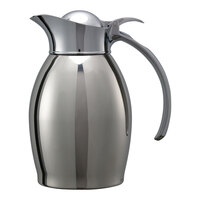 Service Ideas Nicollet 20 oz. Polished Stainless Steel Insulated Carafe / Server with Push Button Lid NIC06PS