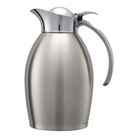 Service Ideas Nicollet 33.8 oz. Brushed Stainless Steel Insulated Carafe / Server with Flip Top Lid NIC10BS