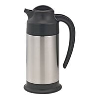 Service Ideas SteelVac® 23.7 oz. Stainless Steel Insulated Creamer with Black Footed Base and Lid SSN70