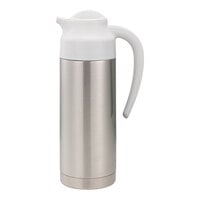 Service Ideas SteelVac® 33.8 oz. Stainless Steel Insulated Creamer with White Lid S2SN100WHT