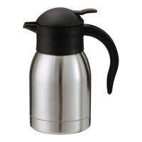 Service Ideas SteelVac® 20 oz. Stainless Steel Insulated Slim Carafe / Server with Push Button Lid SJ60SS