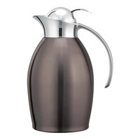 Service Ideas Nicollet 33.8 oz. Dark Tungsten Stainless Steel Insulated Carafe / Server with Push Button Lid NIC10BSPBDT