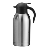 Service Ideas SteelVac® 67.7 oz. Stainless Steel Insulated Slim Carafe / Server with Push Button Lid SJ20SS