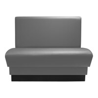 QA Group Olympic 30" Long Graphite Plain Single Back Booth - 42" High