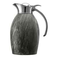 Service Ideas Nicollet 33.8 oz. Gray Marble Stainless Steel Insulated Carafe / Server with Flip Top Lid NIC10BSGM