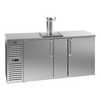 Krowne DB72L-SSS-LR 72" Triple Tap Kegerator Beer Dispenser with Left Side Compressor - Stainless Steel, (7) 1/4 Keg Capacity