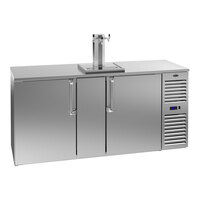 Krowne DB72R-SSS-LR 72" Triple Tap Kegerator Beer Dispenser with Right Side Compressor - Stainless Steel, (7) 1/4 Keg Capacity