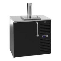 Krowne DB36R-BSS-R 36" Single Tap Kegerator Beer Dispenser with Right Side Compressor - Black, (2) 1/4 Keg Capacity