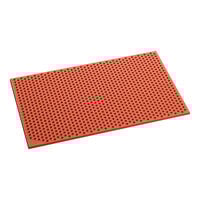 Lavex 3' x 5' Heavy-Duty Red Rubber Straight Edge Grease-Resistant Anti-Fatigue Diamond Floor Mat - 3/4" Thick