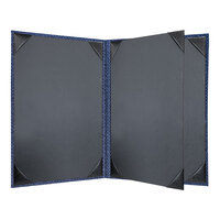 H. Risch, Inc. Milan 5 1/2" x 8 1/2" Customizable Azure 4-View Menu Cover - 25/Case