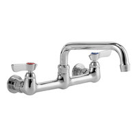 Krowne Silver Series 12-808L Wall-Mount Faucet with 1.8 GPM Aerator, 8" Swing Nozzle, and Lever Handles