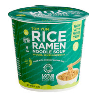 Lotus Foods Tom Yum Rice Ramen Noodle Soup Cup 2 oz. - 6/Case