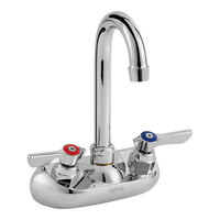 Krowne Silver Series 10-400L Wall-Mount Faucet with 0.5 GPM Aerator, 3 1/2" Gooseneck Nozzle, and Lever Handles
