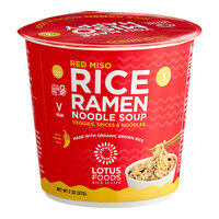 Lotus Foods Red Miso Rice Ramen Noodle Soup Cup 2 oz. - 6/Case