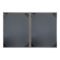 H. Risch, Inc. Milan 8 1/2" x 11" Customizable Smoke 2-View Menu Cover - 25/Case