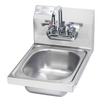 Krowne HS-21 14 1/4" x 12" Wall-Mounted Hand Sink and Royal Series Faucet with 0.5 GPM Aerator, 4 1/2" Double Bend Spout, and Lever Handles