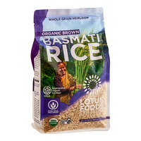 Lotus Foods Regenerative Organic Long Grain Brown Basmati Rice 30 oz. - 6/Case