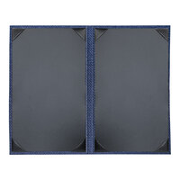 H. Risch, Inc. Milan 8 1/2" x 14" Customizable Azure 2-View Menu Cover - 25/Case